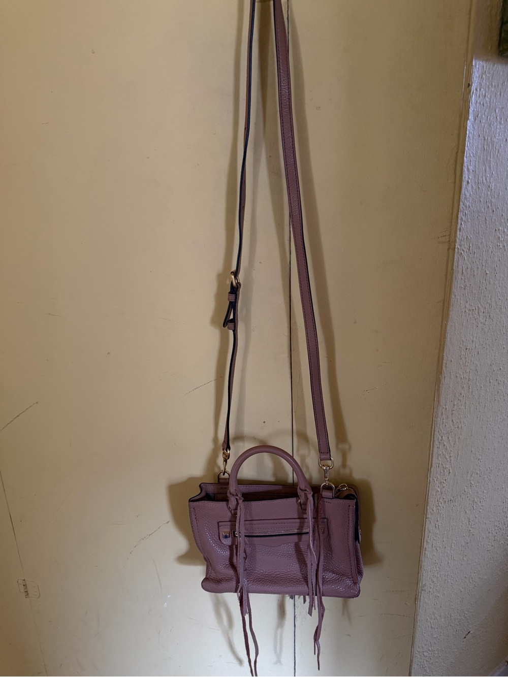 Rebecca Minkoff Mauve Pebbled Leather Mini Satchel